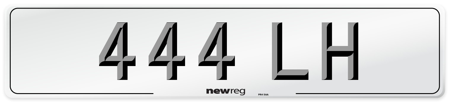 444 LH Number Plate from New Reg